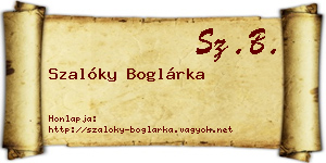 Szalóky Boglárka névjegykártya