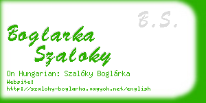 boglarka szaloky business card